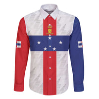 Personalized Nederlandse Antillen 1986-2010 Family Matching Off The Shoulder Long Sleeve Dress and Hawaiian Shirt Simple Flag Style - Wonder Print Shop