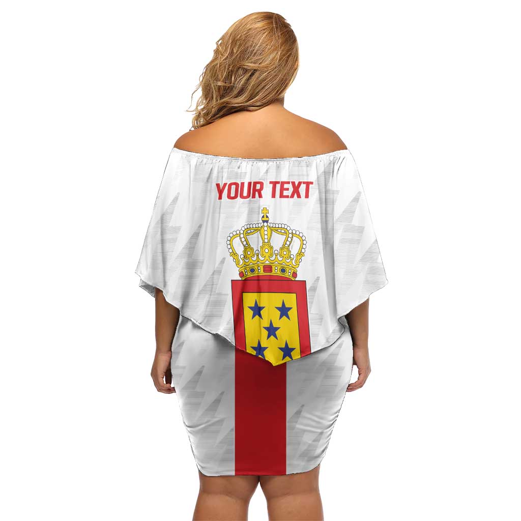 Personalized Nederlandse Antillen 1986-2010 Family Matching Off Shoulder Short Dress and Hawaiian Shirt Simple Flag Style - Wonder Print Shop