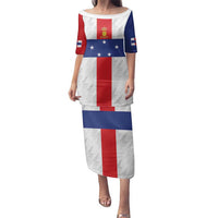 Personalized Nederlandse Antillen 1986-2010 Family Matching Puletasi and Hawaiian Shirt Simple Flag Style - Wonder Print Shop