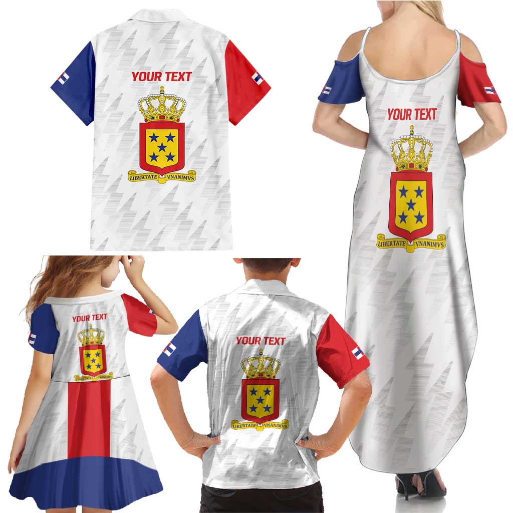 Personalized Nederlandse Antillen 1986-2010 Family Matching Summer Maxi Dress and Hawaiian Shirt Simple Flag Style - Wonder Print Shop
