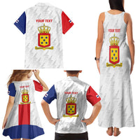 Personalized Nederlandse Antillen 1986-2010 Family Matching Tank Maxi Dress and Hawaiian Shirt Simple Flag Style - Wonder Print Shop