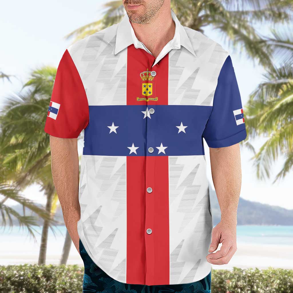 Personalized Nederlandse Antillen 1986-2010 Hawaiian Shirt Simple Flag Style - Wonder Print Shop