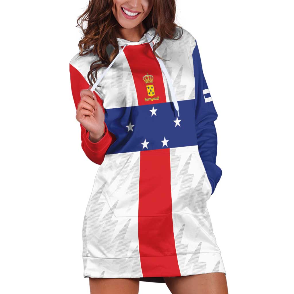 Personalized Nederlandse Antillen 1986-2010 Hoodie Dress Simple Flag Style - Wonder Print Shop