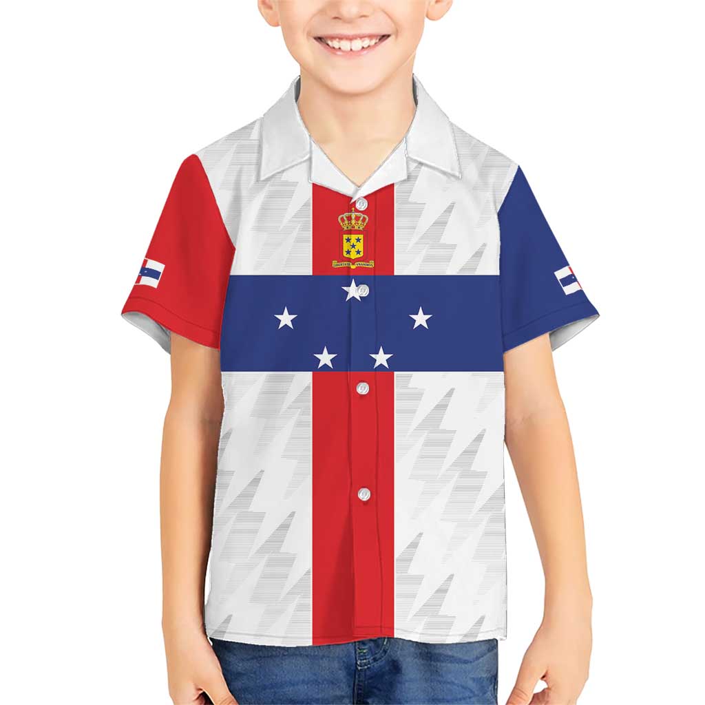 Personalized Nederlandse Antillen 1986-2010 Kid Hawaiian Shirt Simple Flag Style - Wonder Print Shop