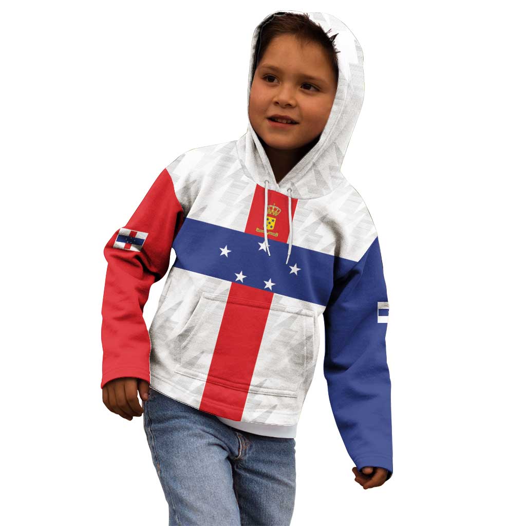 Personalized Nederlandse Antillen 1986-2010 Kid Hoodie Simple Flag Style - Wonder Print Shop