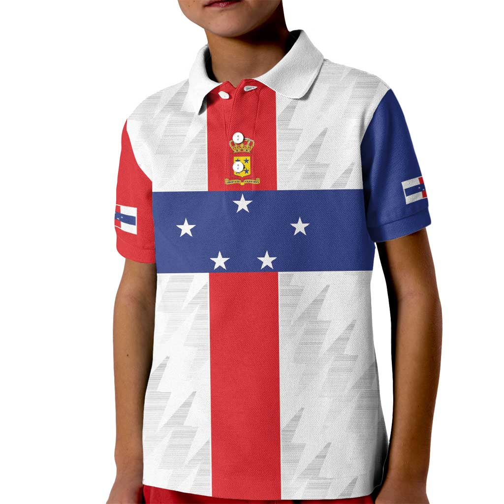 Personalized Nederlandse Antillen 1986-2010 Kid Polo Shirt Simple Flag Style - Wonder Print Shop