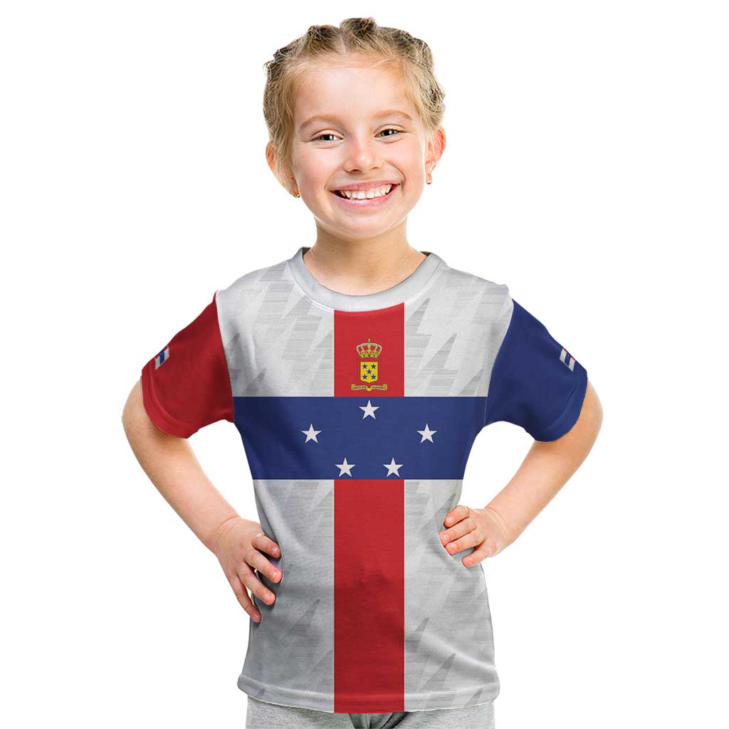 Personalized Nederlandse Antillen 1986-2010 Kid T Shirt Simple Flag Style - Wonder Print Shop