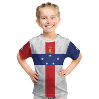 Personalized Nederlandse Antillen 1986-2010 Kid T Shirt Simple Flag Style - Wonder Print Shop