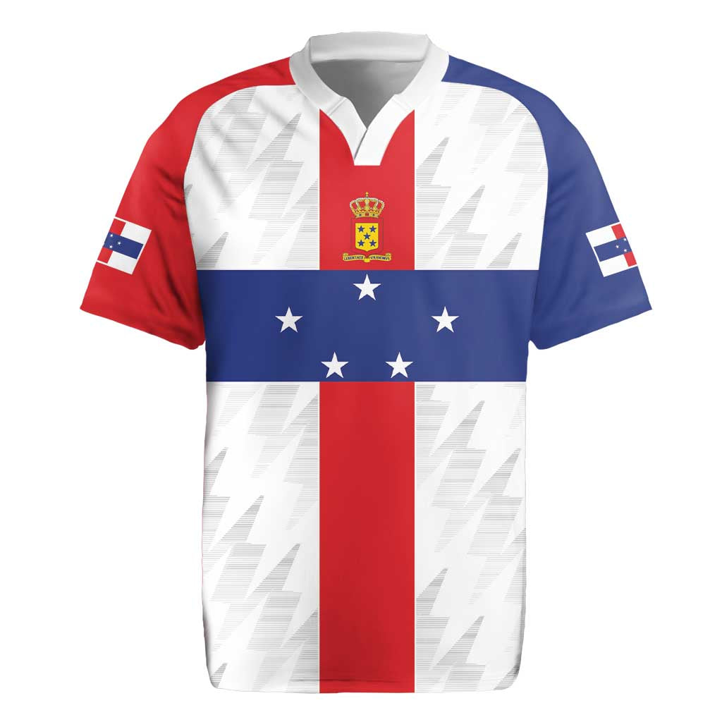 Personalized Nederlandse Antillen 1986-2010 Rugby Jersey Simple Flag Style - Wonder Print Shop