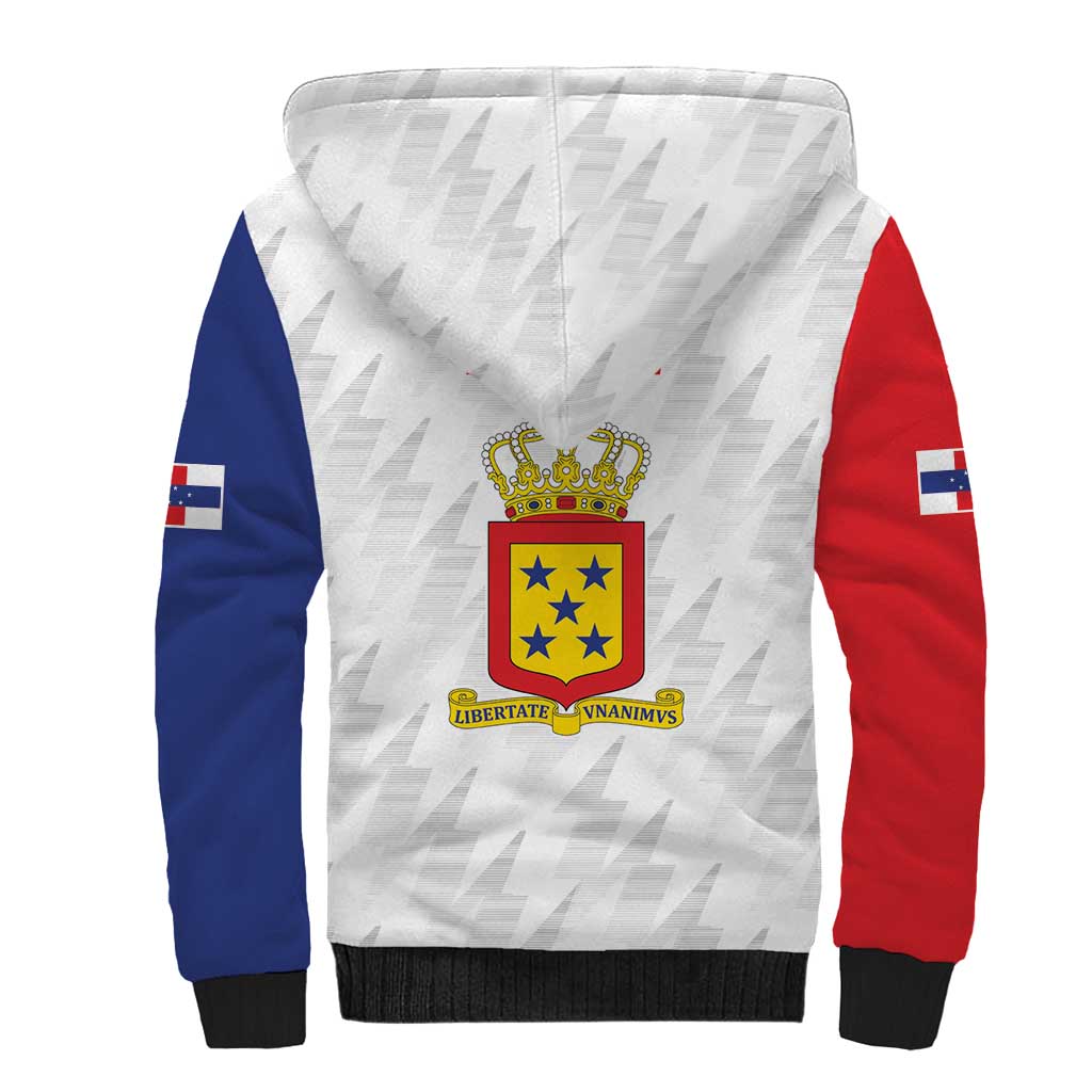 Personalized Nederlandse Antillen 1986-2010 Sherpa Hoodie Simple Flag Style - Wonder Print Shop