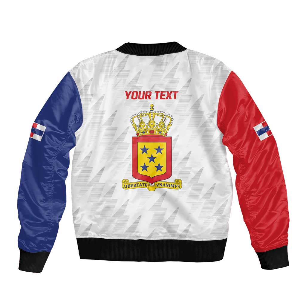 Personalized Nederlandse Antillen 1986-2010 Sleeve Zip Bomber Jacket Simple Flag Style - Wonder Print Shop