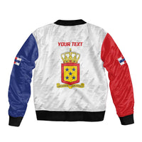 Personalized Nederlandse Antillen 1986-2010 Sleeve Zip Bomber Jacket Simple Flag Style - Wonder Print Shop