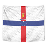 Personalized Nederlandse Antillen 1986-2010 Tapestry Simple Flag Style - Wonder Print Shop