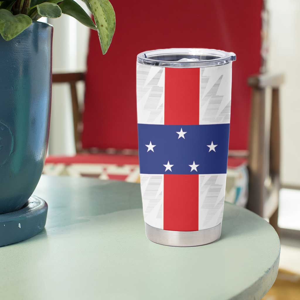 Personalized Nederlandse Antillen 1986-2010 Tumbler Cup Simple Flag Style - Wonder Print Shop