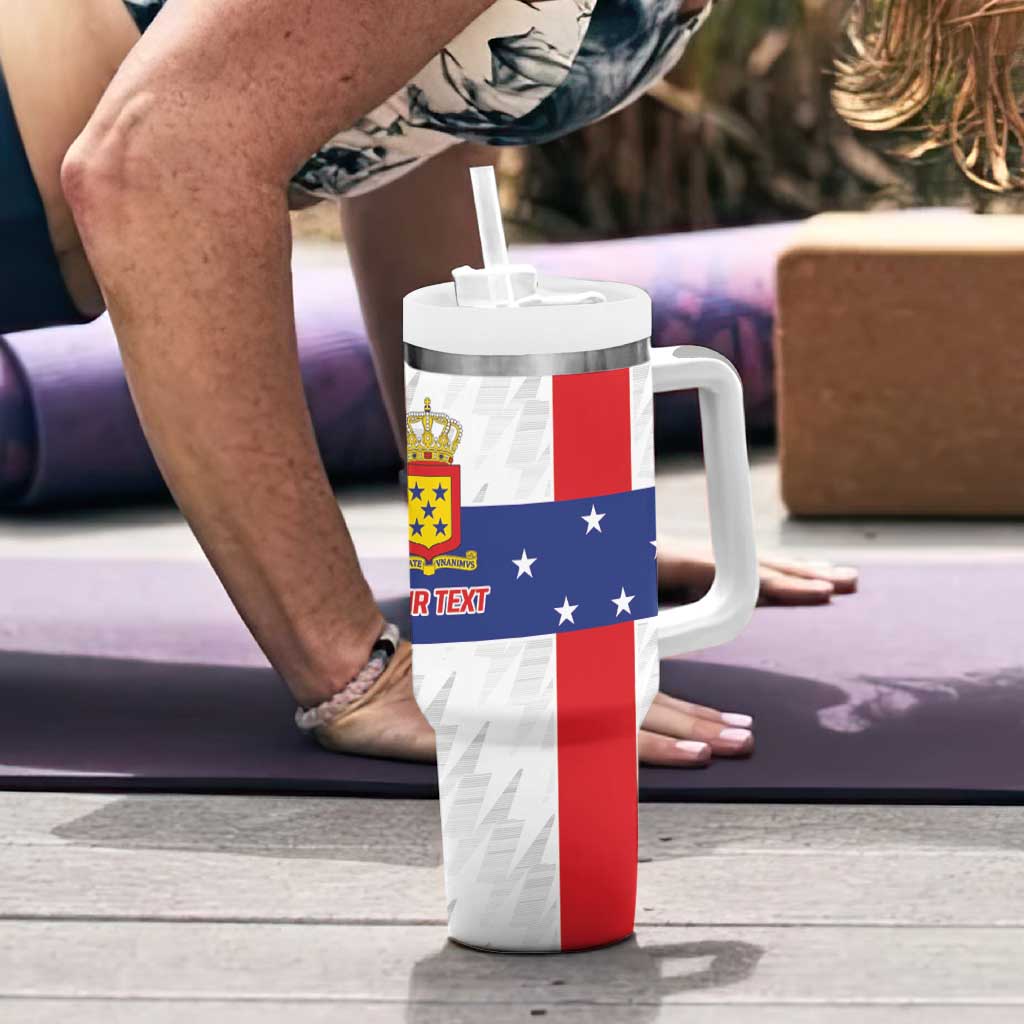 Personalized Nederlandse Antillen 1986-2010 Tumbler With Handle Simple Flag Style - Wonder Print Shop