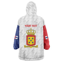 Personalized Nederlandse Antillen 1986-2010 Wearable Blanket Hoodie Simple Flag Style - Wonder Print Shop