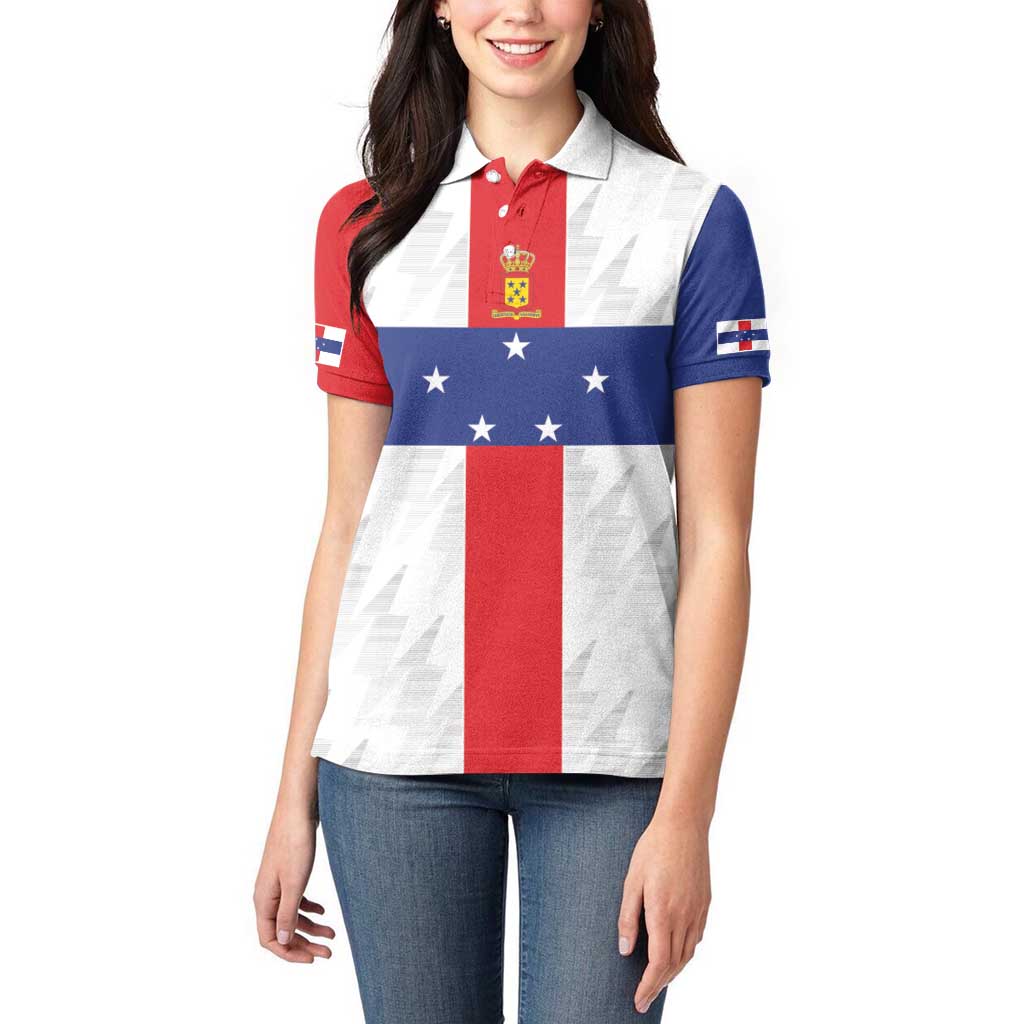 Personalized Nederlandse Antillen 1986-2010 Women Polo Shirt Simple Flag Style - Wonder Print Shop