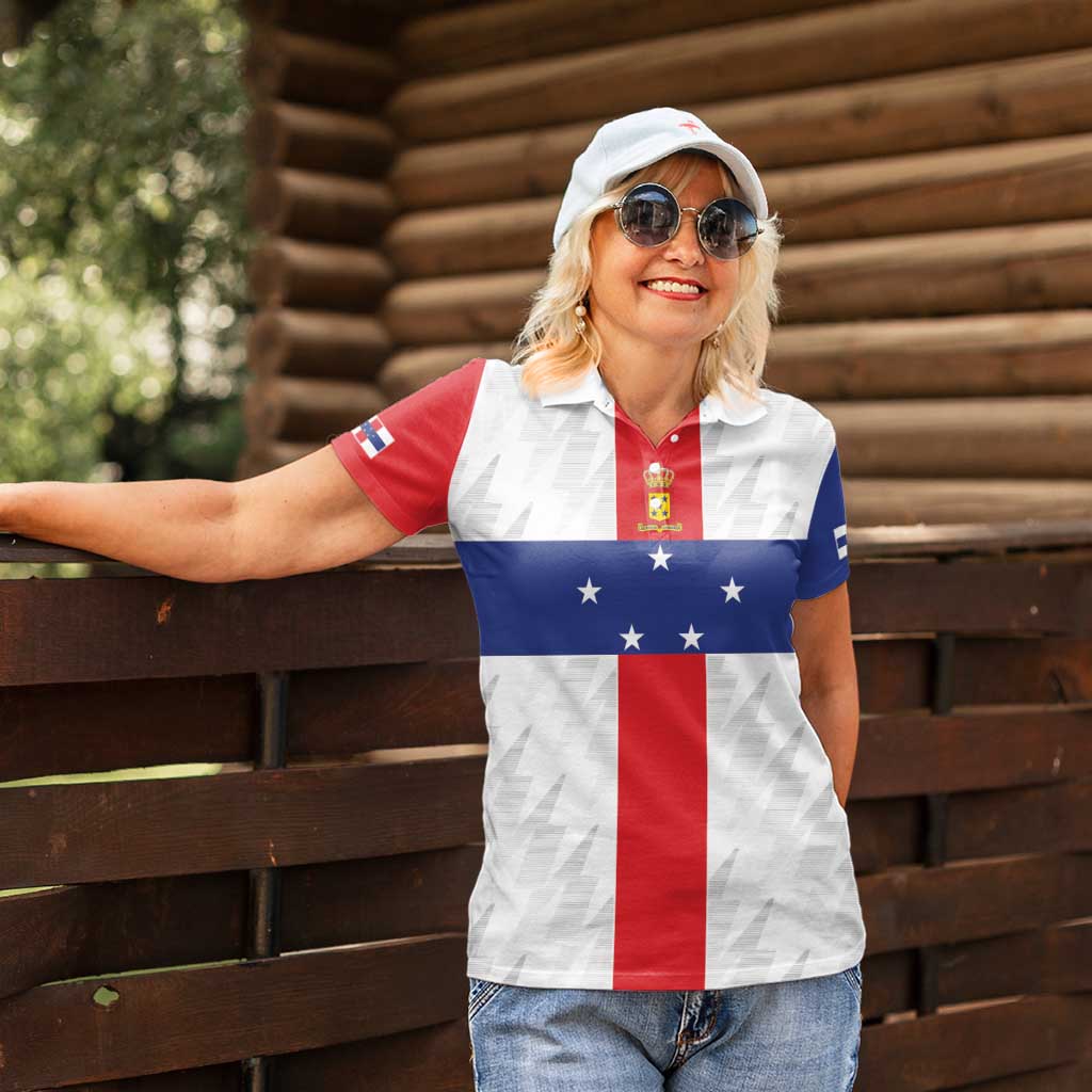 Personalized Nederlandse Antillen 1986-2010 Women Polo Shirt Simple Flag Style - Wonder Print Shop