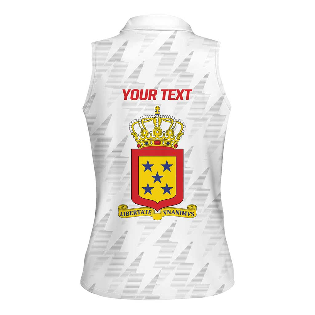 Personalized Nederlandse Antillen 1986-2010 Women Sleeveless Polo Shirt Simple Flag Style - Wonder Print Shop