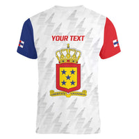 Personalized Nederlandse Antillen 1986-2010 Women V-Neck T-Shirt Simple Flag Style - Wonder Print Shop