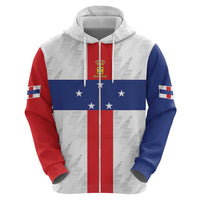 Personalized Nederlandse Antillen 1986-2010 Zip Hoodie Simple Flag Style - Wonder Print Shop