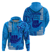 Strong Maui Hoodie Good Living Hawaii with Shaka Sign Kakau Tribal Blue - Wonder Print Shop