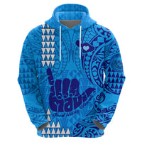 Strong Maui Hoodie Good Living Hawaii with Shaka Sign Kakau Tribal Blue - Wonder Print Shop
