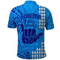 Strong Maui Polo Shirt Good Living Hawaii with Shaka Sign Kakau Tribal Blue - Wonder Print Shop