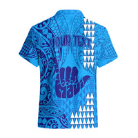 Personalised Strong Maui Hawaiian Shirt Good Living Hawaii with Shaka Sign Kakau Tribal Blue - Wonder Print Shop