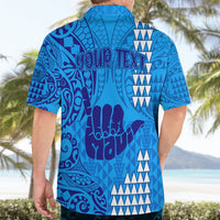 Personalised Strong Maui Hawaiian Shirt Good Living Hawaii with Shaka Sign Kakau Tribal Blue - Wonder Print Shop