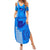 Personalised Strong Maui Summer Maxi Dress Good Living Hawaii with Shaka Sign Kakau Tribal Blue - Wonder Print Shop