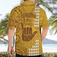 Strong Maui Hawaiian Shirt Good Living Hawaii with Shaka Sign Kakau Tribal Gold - Wonder Print Shop