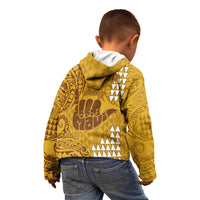 Strong Maui Kid Hoodie Good Living Hawaii with Shaka Sign Kakau Tribal Gold - Wonder Print Shop