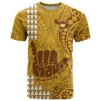 Strong Maui T Shirt Good Living Hawaii with Shaka Sign Kakau Tribal Gold - Wonder Print Shop