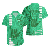 Strong Maui Hawaiian Shirt Good Living Hawaii with Shaka Sign Kakau Tribal Green - Wonder Print Shop