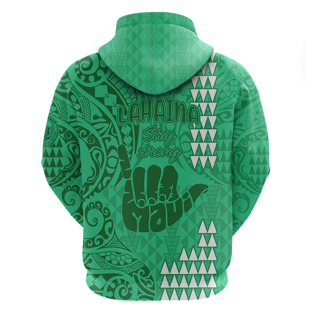 Strong Maui Hoodie Good Living Hawaii with Shaka Sign Kakau Tribal Green - Wonder Print Shop