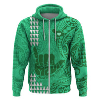 Strong Maui Hoodie Good Living Hawaii with Shaka Sign Kakau Tribal Green - Wonder Print Shop