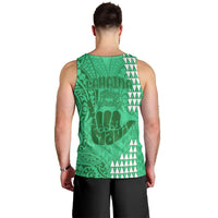 strong-maui-men-tank-top-good-living-hawaii-with-shaka-sign-kakau-tribal-green