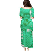 Strong Maui Puletasi Good Living Hawaii with Shaka Sign Kakau Tribal Green - Wonder Print Shop