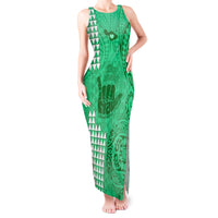 Strong Maui Tank Maxi Dress Good Living Hawaii with Shaka Sign Kakau Tribal Green - Wonder Print Shop