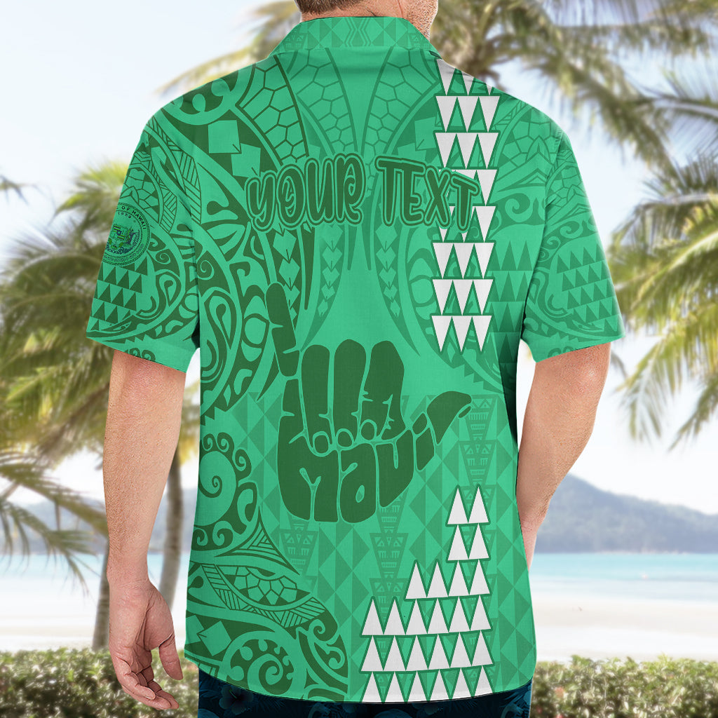 Personalised Strong Maui Hawaiian Shirt Good Living Hawaii with Shaka Sign Kakau Tribal Green - Wonder Print Shop