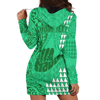 Personalised Strong Maui Hoodie Dress Good Living Hawaii with Shaka Sign Kakau Tribal Green - Wonder Print Shop