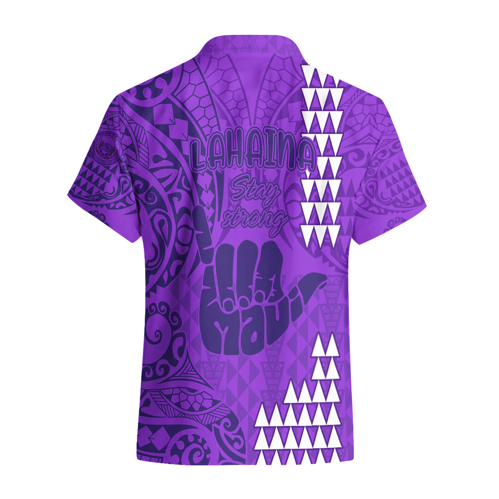Strong Maui Hawaiian Shirt Good Living Hawaii with Shaka Sign Kakau Tribal Purple - Wonder Print Shop