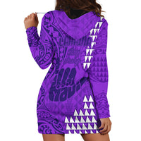 Strong Maui Hoodie Dress Good Living Hawaii with Shaka Sign Kakau Tribal Purple - Wonder Print Shop