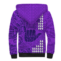 Strong Maui Sherpa Hoodie Good Living Hawaii with Shaka Sign Kakau Tribal Purple - Wonder Print Shop