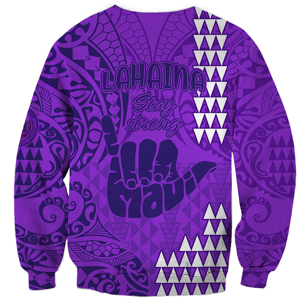 Strong Maui Sweatshirt Good Living Hawaii with Shaka Sign Kakau Tribal Purple - Wonder Print Shop