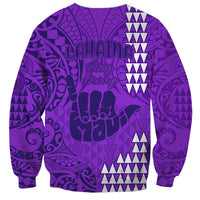 Strong Maui Sweatshirt Good Living Hawaii with Shaka Sign Kakau Tribal Purple - Wonder Print Shop