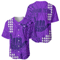 Personalised Strong Maui Baseball Jersey Good Living Hawaii with Shaka Sign Kakau Tribal Purple LT9 - Wonder Print Shop