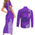 Personalised Strong Maui Couples Matching Short Sleeve Bodycon Dress and Long Sleeve Button Shirts Good Living Hawaii with Shaka Sign Kakau Tribal Purple LT9 - Wonder Print Shop