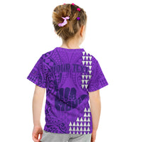 Personalised Strong Maui Kid T Shirt Good Living Hawaii with Shaka Sign Kakau Tribal Purple - Wonder Print Shop